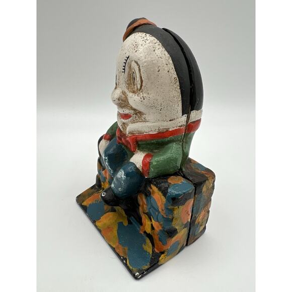 Vintage Cast Iron HUMPTY DUMPTY Coin Piggy Bank 5.25” Hand Painted - Picture 9 of 10